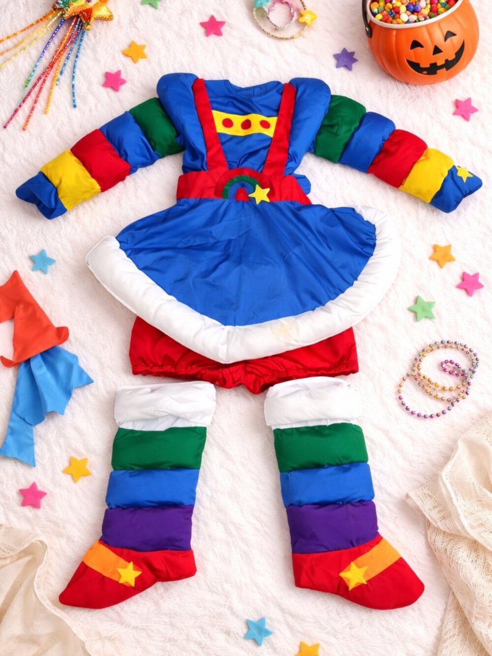 Rainbow Brite Costume Kids Size 5 6 Handmade Halloween Retro